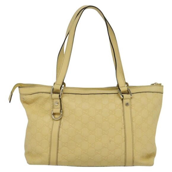 GUCCI GG Canvas Guccissima Abbey Tote Bag Leather Yellow Gold - Picture 11 of 15